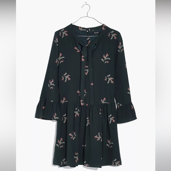 Madewell Silk Tie-Back Dress in Wild Botanic (XXS) - Picture 4 of 10